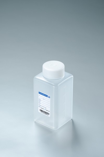 sterile Weithalsflasche, 500 ml, PP, natur, VE 120 St. quadratisch, Originalitätsverschluss