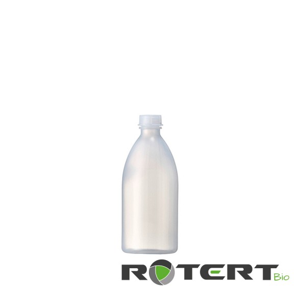 Bio-Enghalsflasche rund, GREEN PE natur, 500ml kompl. mit Schraubverschluss GL25