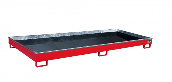 RW 3300-1 PE, lackiert - feuerrot 3265x1315x195mm, Trägerlänge 3300mm, 240 Liter