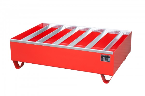 PW 200-2, lackiert - feuerrot 1200x800x360mm, 2 x 200-l-Fässer, 224 Liter