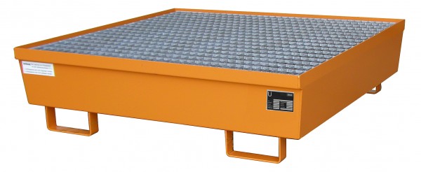 AM-4/A, lackiert - gelborange 1200x1200x335mm, 4 x 200-l-Fässer, 245 Liter