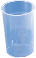 PP-Becher, Probenbehälter, konisch, transparent 200ml OHNE DECKEL mit Skala und Beschriftungsfeld (K