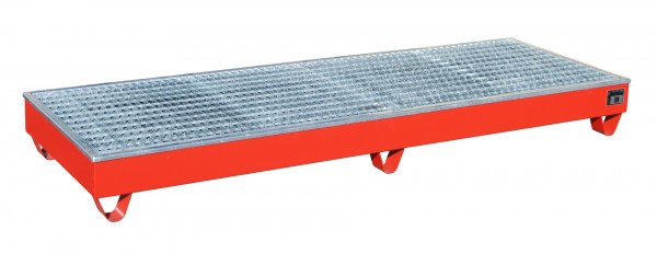 AW-4/B/PE, lackiert - feuerrot 2415x815x255mm, 4 x 200-l-Fässer, 218 Liter