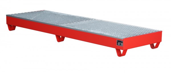 AW 2042, lackiert - feuerrot 2400x800x250mm, 4 x 200-l-Fässer, 222 Liter