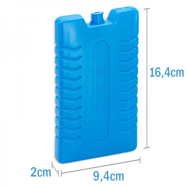 Iceblock Kühlakku 220g, blau, lebensmittelgeeignet PE Phasenwechsel bei 0°C, Abmessungen: ca. 9,4 x