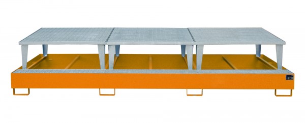 AWA 1000-3, lackiert - gelborange 2650x1460x780mm, 3 x Abfüllaufsatz, 3 x 1000-l-IBC, 1000 Liter