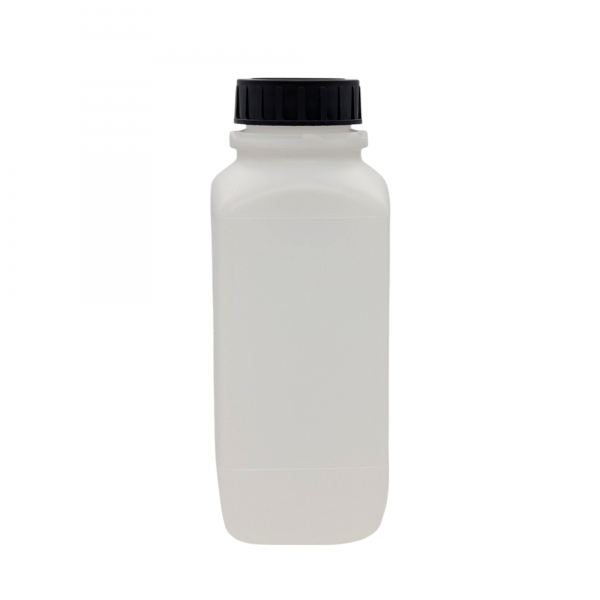 Weithalsflasche natur vierk, 1000 ml schw. Schraubverschluss