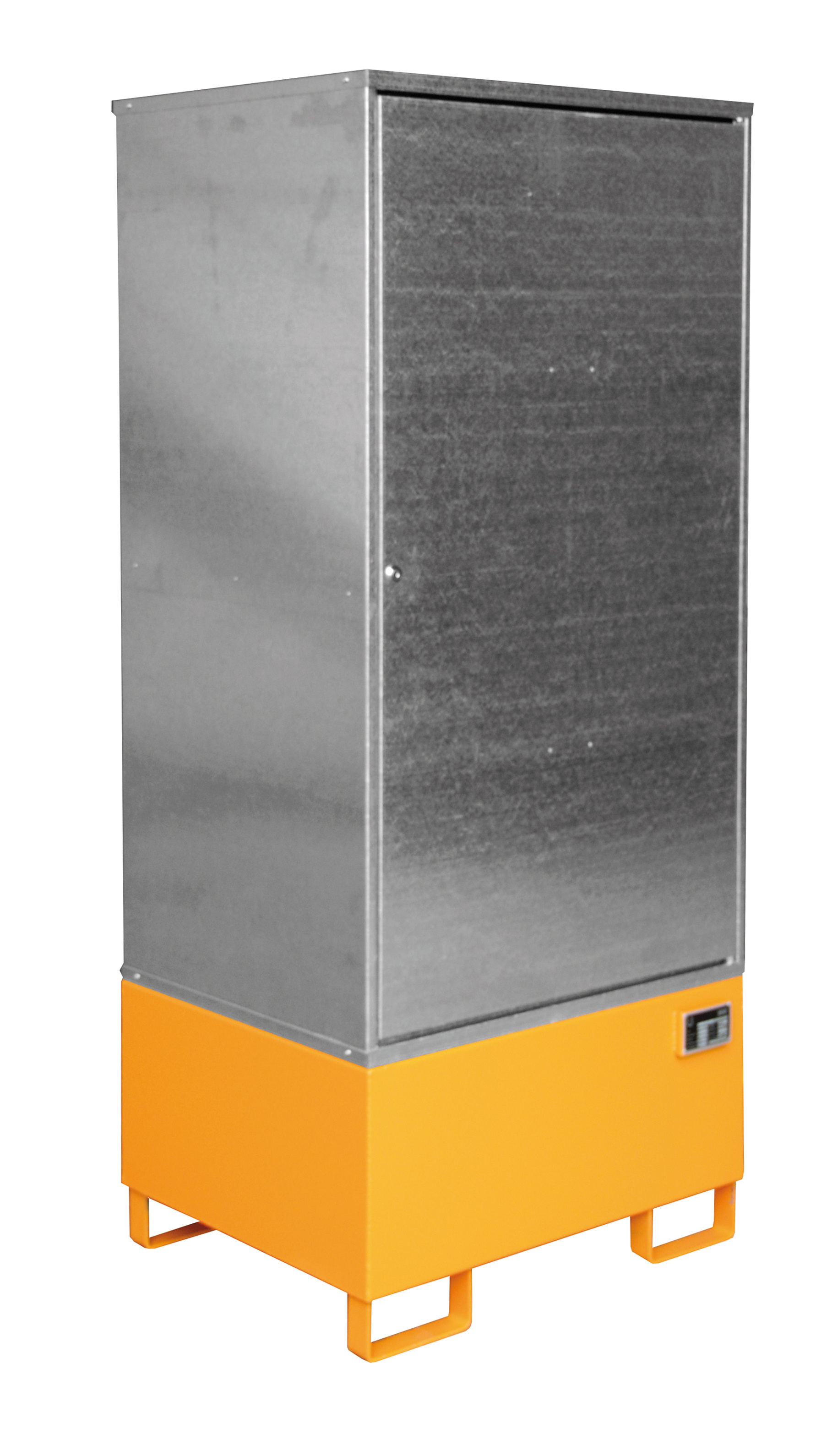 Gefahrstoff-Schrank GS-1, lackiert - gelborange 840x690x1930mm, 1 Tür