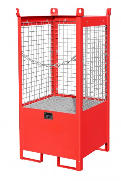 FSP-1 D, lackiert - feuerrot 760x760x1590mm, 1 x 200-l-Fass, 210 Liter