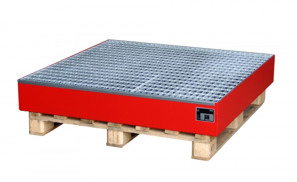 AW 2028, lackiert - feuerrot 1200x1200x185mm, 4 x 200-l-Fässer, 216 Liter