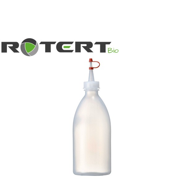 Bio-Enghalsflasche rund, GREEN-PE natur, 500ml mit Tropf-Spritzverschluss GL25