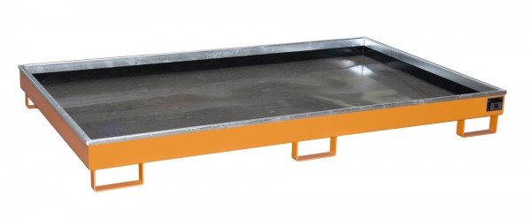 RW 2200-1 PE, lackiert - gelborange 2165x1315x230mm, Trägerlänge 2200mm, 240 Liter