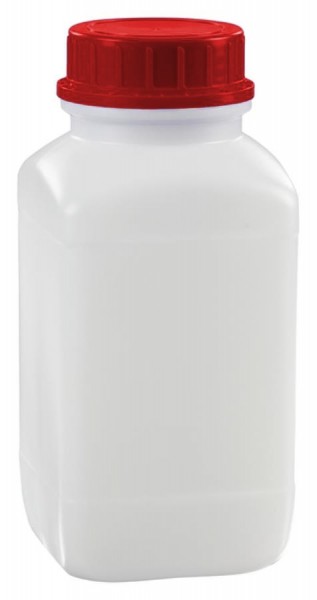 Chemikalien-Weithalsflasche HD-PE natur, 2500 ml mit UN-Zulassung und Originalitätsverschluss rot
