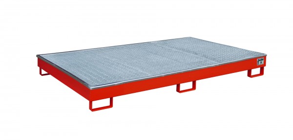 RW-GR 2200-1 PE, lackiert - feuerrot 2165x1315x230mm, Trägerlänge 2200mm, 240 Liter