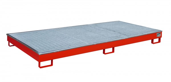 RW-GR 2700-1 PE, lackiert - feuerrot 2665x1315x210mm, Trägerlänge 2700mm, 240 Liter