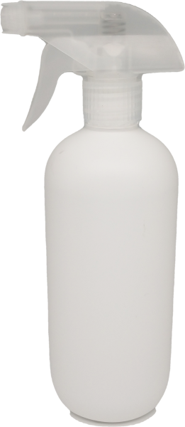 Zylinderflasche 500 ml HDPE, weiss mit Triggersprayer PP natur