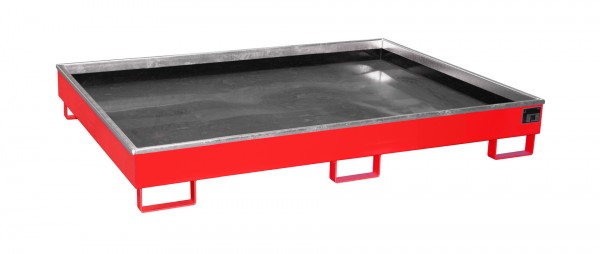 RW 1800 PE, lackiert - feuerrot 1765x1315x255mm, Trägerlänge 1800mm, 240 Liter