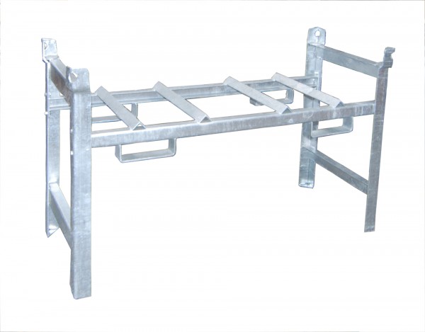 Fassregal FR-2, feuerverzinkt 1380x580x850mm, 2 x 200-l-Fässer, ohne Wanne
