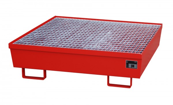 AM-4/A, lackiert - feuerrot 1200x1200x335mm, 4 x 200-l-Fässer, 245 Liter