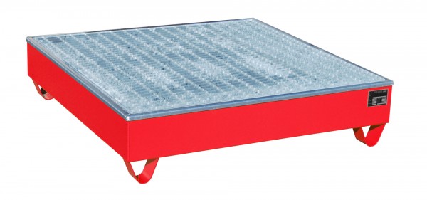 AW-4/A/PE, lackiert - feuerrot 1215x1215x290mm, 4 x 200-l-Fässer, 211 Liter