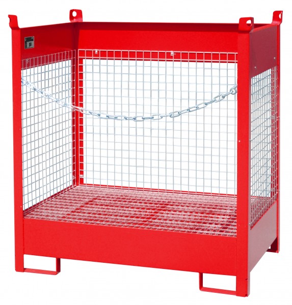 FSP-2 D, lackiert - feuerrot 920x1410x1495mm, 2 x 200-l-Fässer, 210 Liter