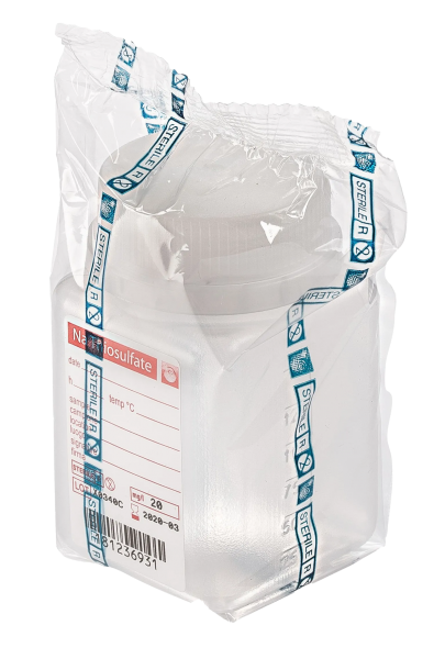 sterile Weithalsflasche mit 2,5 mg Natriumthiosulfat, 125 ml, PP, VE 320 St. einzeln steril verp. n