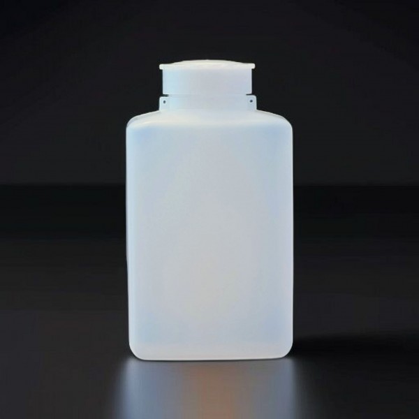 Vierkant-Enghalsflasche 500 ml HDPE natur mit Verschlusskappe VE60St. rechteckig Maße 140 x80 x 65 m