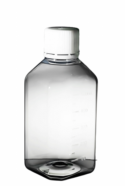 sterile Enghalsflasche, 500 ml, PET, transparent, oktagonal, je 12 St. folienverpackt, VE 120 St. P5