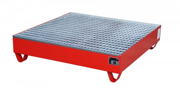 AW 2032, lackiert - feuerrot 1200x1200x285mm, 4 x 200-l-Fässer, 216 Liter