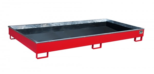 RW 2700-1 PE, lackiert - feuerrot 2665x1315x210mm, Trägerlänge 2700mm, 240 Liter