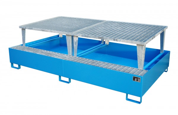 AWA 1000-2, lackiert - lichtblau 2650x1460x863mm, 2 x Abfüllaufsatz, 2 x 1000-l-IBC, 1000 Liter