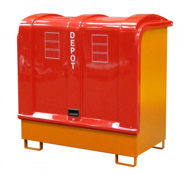 Depot GD-B, lackiert - gelborange 1460x830x1460mm, 2 x 200-l-Fässer, 220 Liter