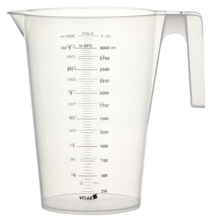 Messbecher 3000 ml | PP Stapelbar | Schwarze Skala