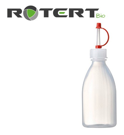 Bio-Enghalsflasche rund, GREEN PE natur, 100ml mit Tropf-Spritzverschluss GL18