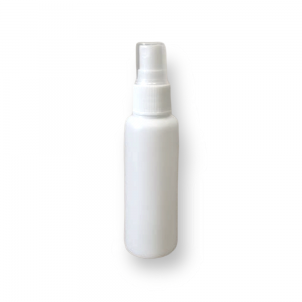 Zylinderflasche 50 ml HDPE WEISS, inkl. Zerstäuber