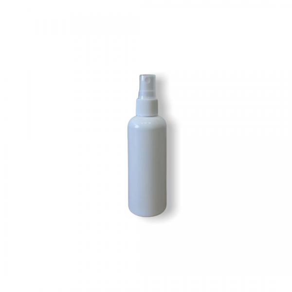 Zylinderflasche 100 ml HDPE WEISS, inkl. Zerstäuber