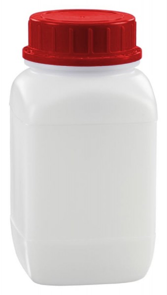 Chemikalien-Weithalsflasche HD-PE natur, 1500 ml mit UN-Zulassung und Originalitätsverschluss rot