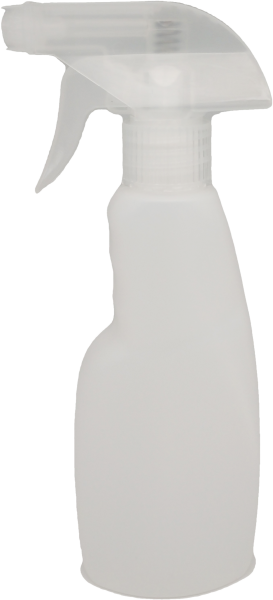Sprüh-Flachflasche 250 ml HDPE, natur inkl. eckigem Sprayer natur mit Triggersprayer PP natur -- ABV