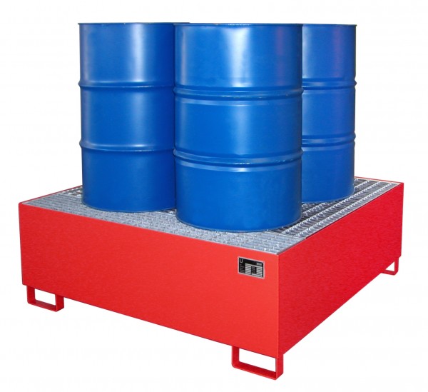 AW 800, lackiert - feuerrot 1460x1460x525mm, 4 x 200-l-Fässer, 800 Liter