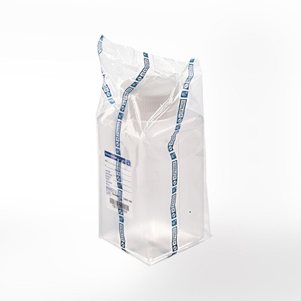 sterile Weithalsflasche, 500ml, PP natur, einzeln steril verpackt, VE 120St. quadratische Form, Maße