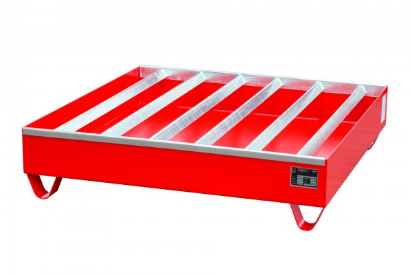 PW 200-4, lackiert - feuerrot 1200x1200x285mm, 4 x 200-l-Fässer, 230 Liter