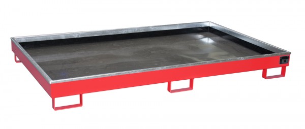 RW 2200-1 PE, lackiert - feuerrot 2165x1315x230mm, Trägerlänge 2200mm, 240 Liter